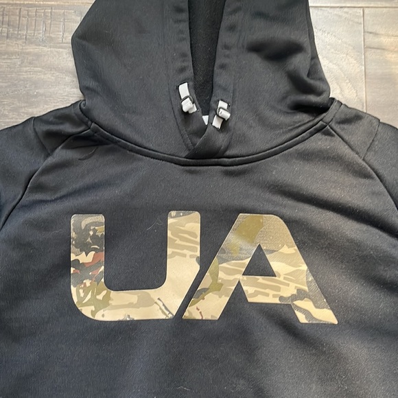 Under Armour Hoodie Men Black Camo Logo Small - Picture 2 of 3